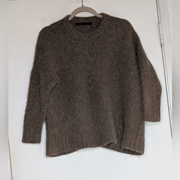 JENNI KAYNE Alpaca Cocoon Crewneck in Cocoa - Picture 5 of 8